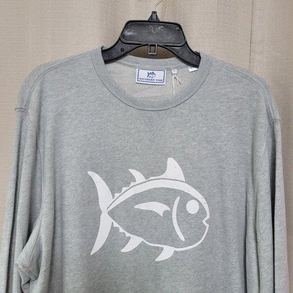 Southern Tide Gameday Upper Deck Sweatshirt Men's Size L Heather Slate Gray NWT - Picture 2 of 12